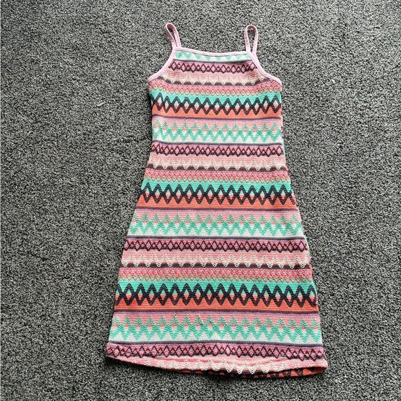 Shein Girl’s Pink/Orange/Green Crochet Style Dress, Size 7Y - Picture 7 of 8